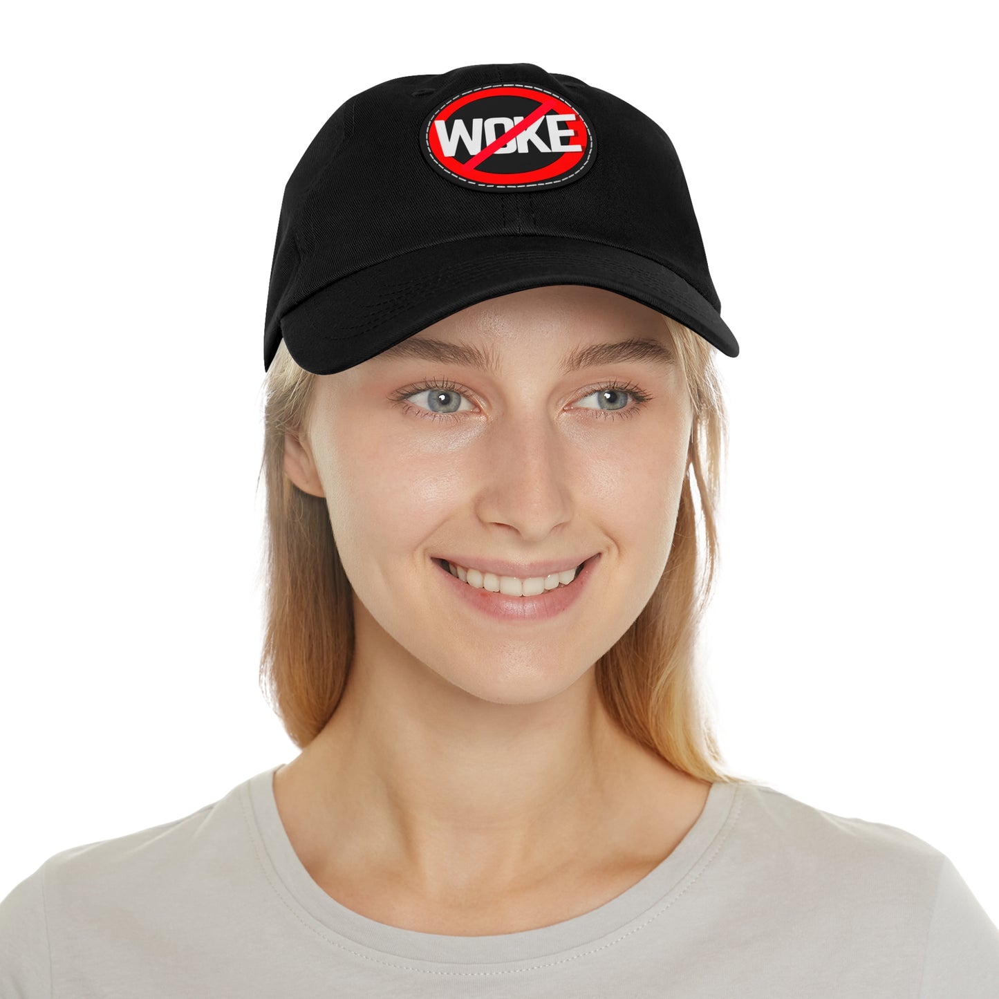 Anti-Woke Leather Patch Ballcap