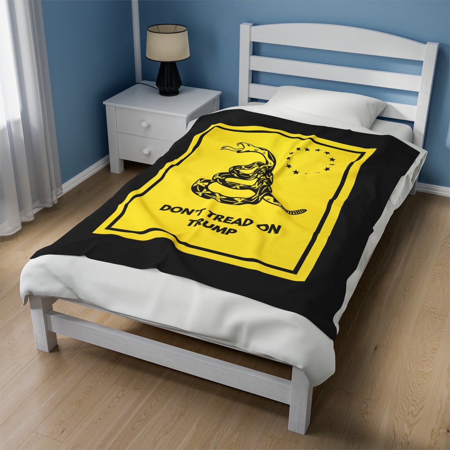 Don't Tread on Trump Velveteen Plush Blanket - Cozy Home Decor for Patriots