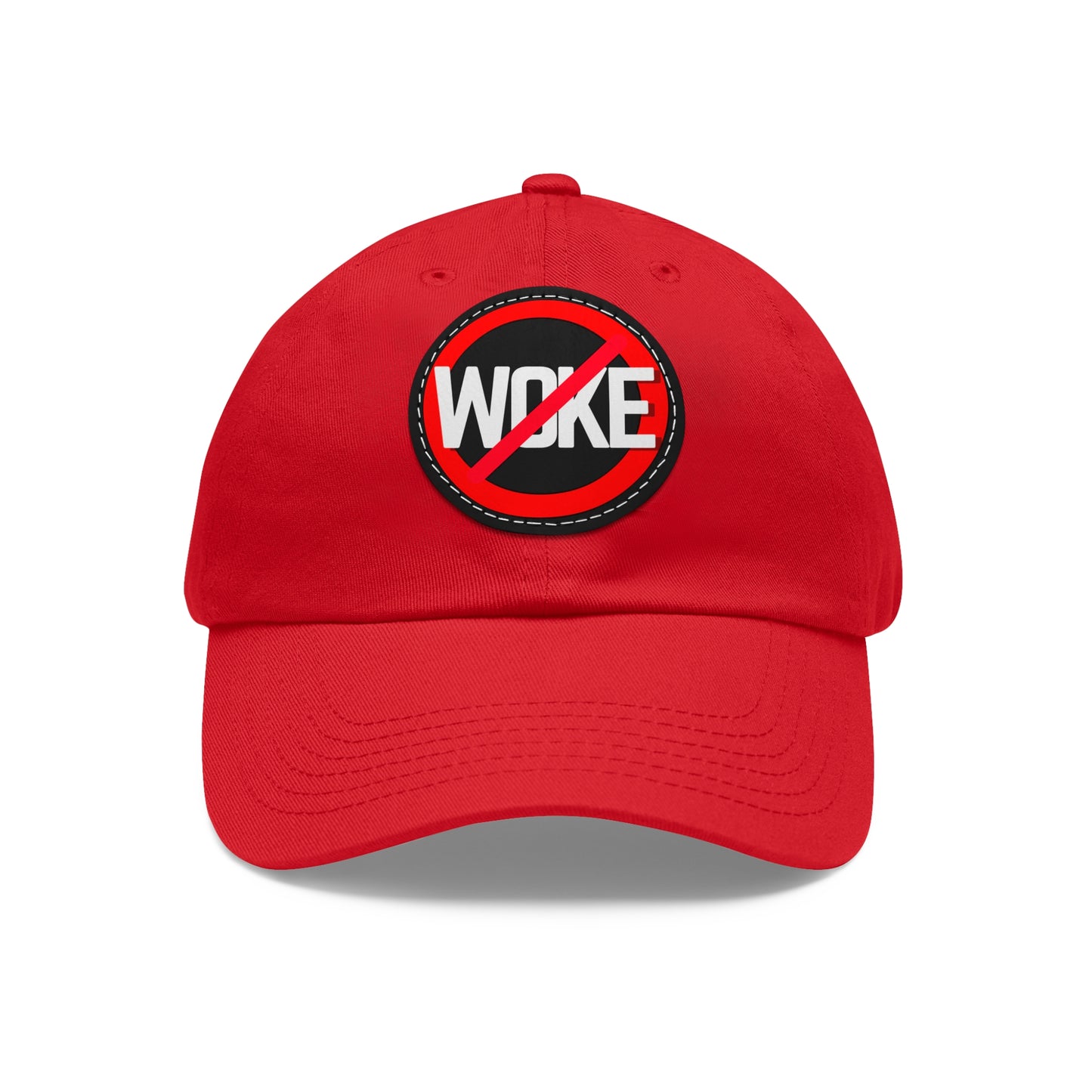 Anti-Woke Leather Patch Ballcap