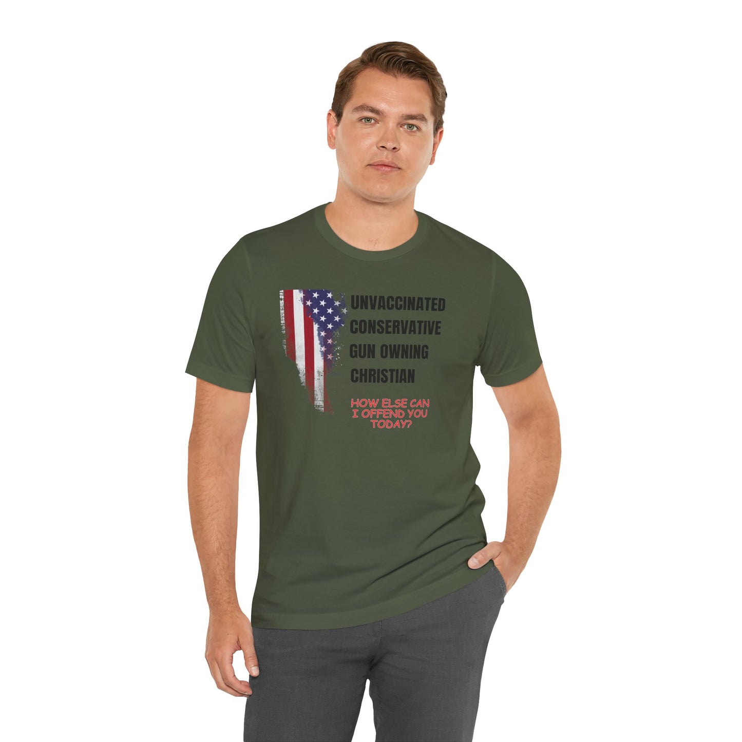 Unisex Patriotic Graphic Tee - "Unvaccinated Conservative Gun Owning Christian"