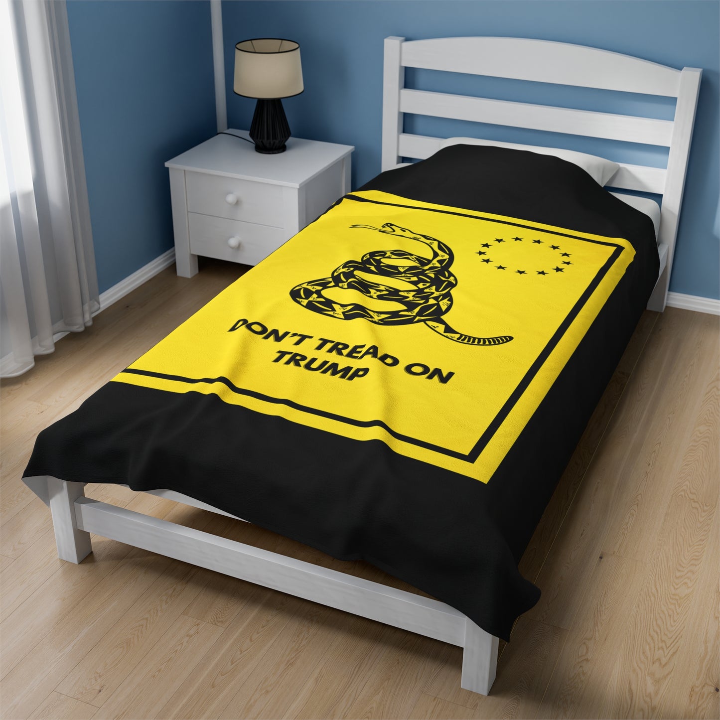 Don't Tread on Trump Velveteen Plush Blanket - Cozy Home Decor for Patriots